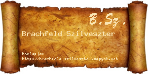 Brachfeld Szilveszter névjegykártya